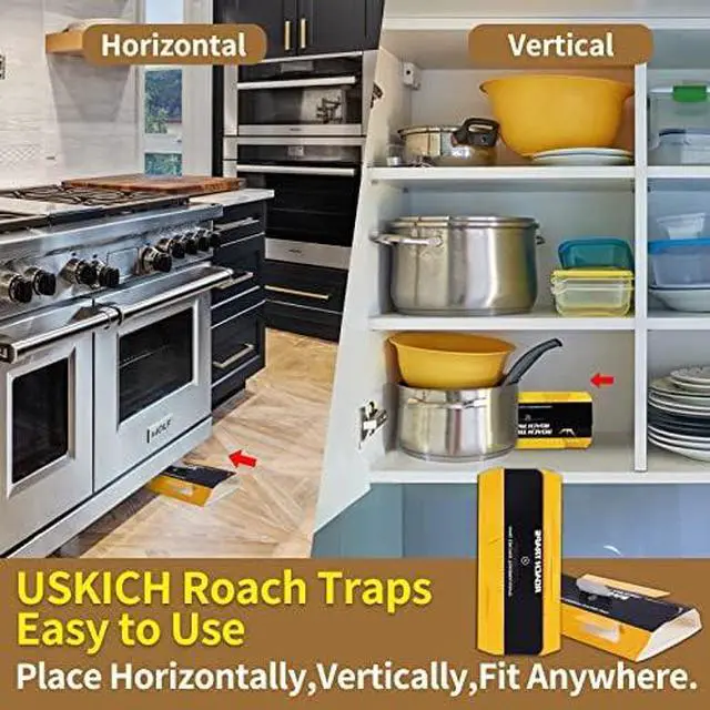 Alt view image 6 of 6 - 20 Pack Roach Traps, Cockroach Traps Indoor Home, Glue Roach Traps, Child & Pets Safe(Upgrade Recipe)
