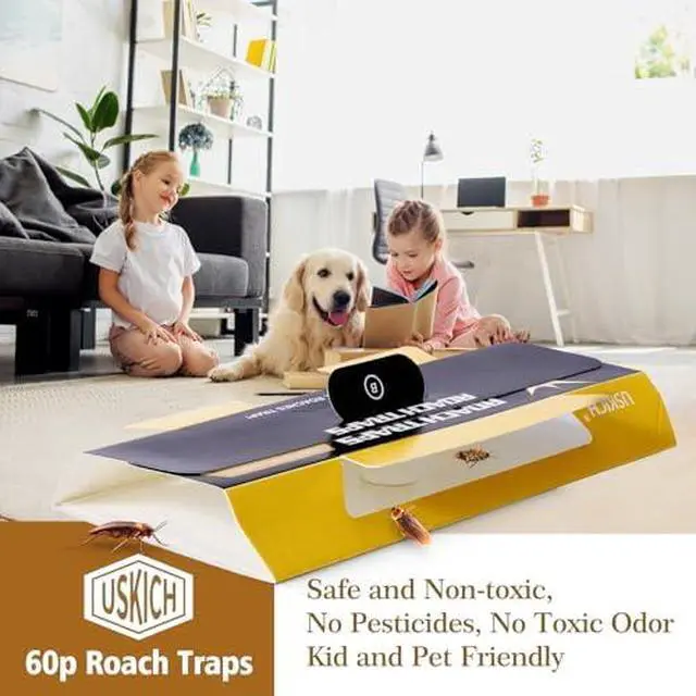 Alt view image 5 of 6 - 20 Pack Roach Traps, Cockroach Traps Indoor Home, Glue Roach Traps, Child & Pets Safe(Upgrade Recipe)