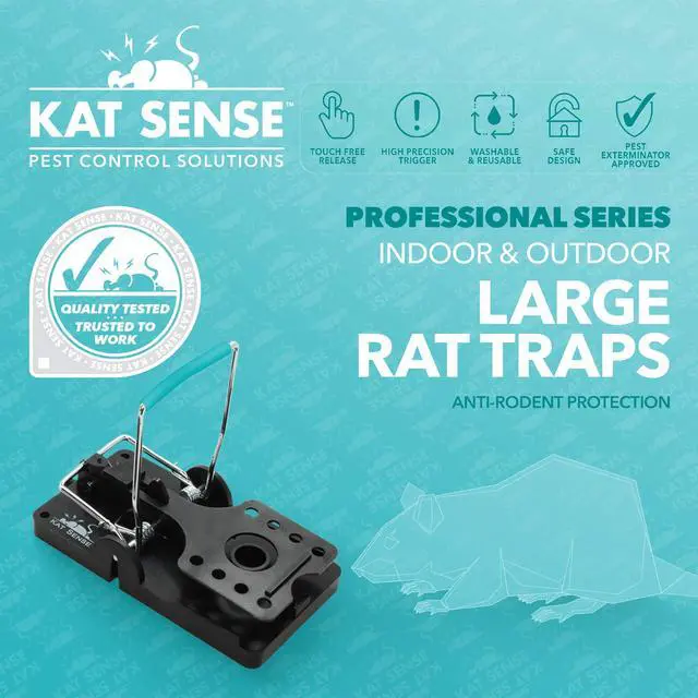 Alt view image 3 of 6 - Large Rat Snap Traps Set of 6 - Stainless Steel Bar Design, Humane Rat Trap Indoor & Outdoor Use, Mouse Catcher for Repeat Use, High Precision Triggering, Traps for Rats, Mice, Chipmunks