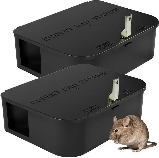 Main image of Rat Station Box with 1 Key, Complete Rodent Solution Keeps Rats Away, Pet & Child-Safe, Lock & Key Available, Reusable & Long-Lasting, Indoor & Outdoor, 2 Pack
