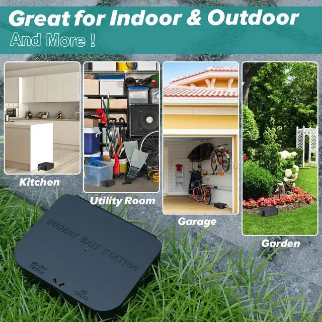 Alt view image 7 of 7 - Rat Station Box with 1 Key, Complete Rodent Solution Keeps Rats Away, Pet & Child-Safe, Lock & Key Available, Reusable & Long-Lasting, Indoor & Outdoor, 2 Pack