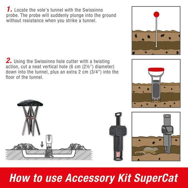 Alt view image 7 of 7 - Gopher & Vole Trap PRO SuperCat Reusable Tunnel Trap with Dual-Trigger System Easy to Set, Made in Europe High Catch Rate - 1 Pcs