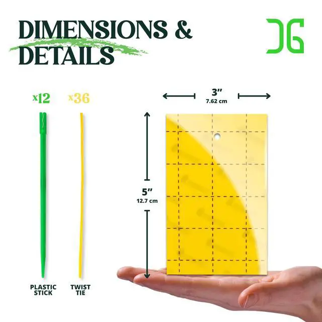 Alt view image 5 of 7 - Yellow Regular Double Sided Sticky Traps 36PK, Adhesive Bug & Fruit Fly Trap, Pest Control for Home, Farm, Garden, Hydroponics & Greenhouse, Protect Live Plants Indoor & Outdoor