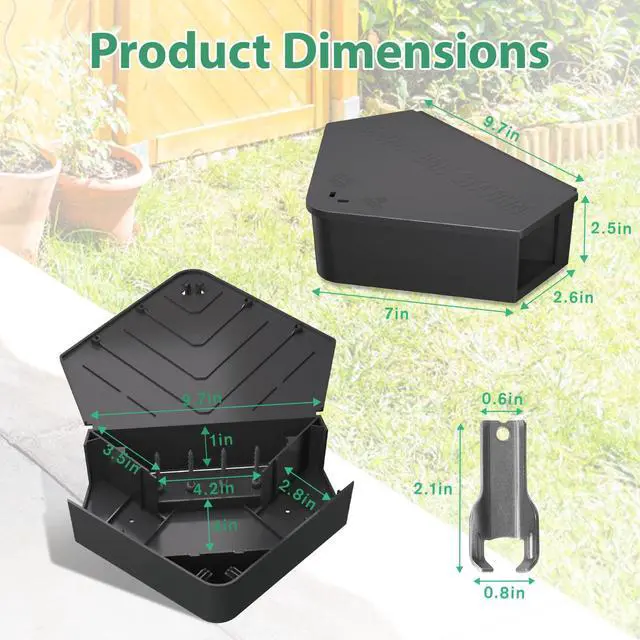 Alt view image 7 of 7 - Rat Station Box with Keys, Rodent Station Keeps Rats Away, Keeps Children and Pets Safe, Key Unlocking, Reusable & Long-Lasting, Indoor & Outdoor