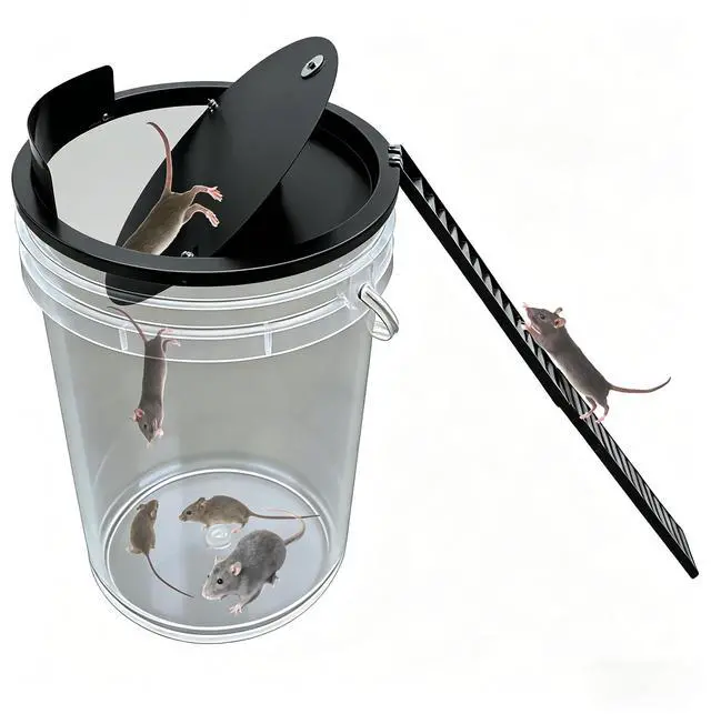Main image of Bucket Lid Mouse Trap Metal 5 Gallon Bucket lid,Strong Metal Material That Cannot be Bitten, auto Reset, (1pack)