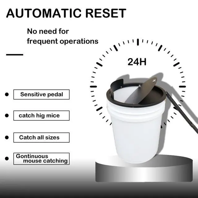 Alt view image 4 of 6 - Bucket Lid Mouse Trap Metal 5 Gallon Bucket lid,Strong Metal Material That Cannot be Bitten, auto Reset, (1pack)