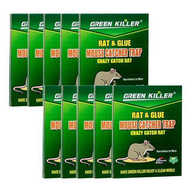 Alt view image 6 of 6 - 10-Pack Large Mouse Glue Traps with Enhanced Stickiness, Rat Snake Sticky Pad Board for House Indoor Outdoor, Easy to Set, Extra Large