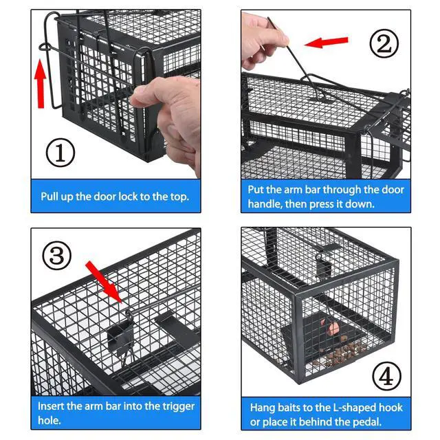 Alt view image 3 of 6 - Live Chipmunk Rat Trap Humane Vole Mouse Cage Trap