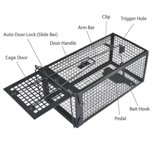 Alt view image 5 of 6 - Live Chipmunk Rat Trap Humane Vole Mouse Cage Trap