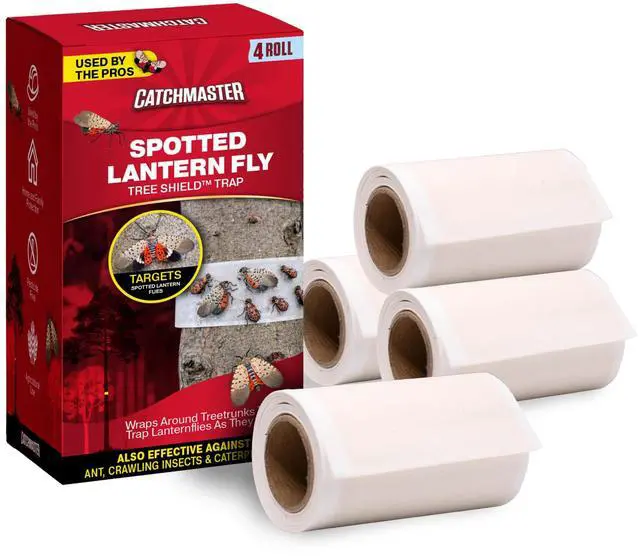 Main image of Tree Shield Lantern Fly & Ant Traps Insect Barrier, 4 Rolls 30ft Each, Outdoor Adhesive Crawling Insect Trap to Protect Trees, Fruit & Plants, Pest Control Lawn & Garden