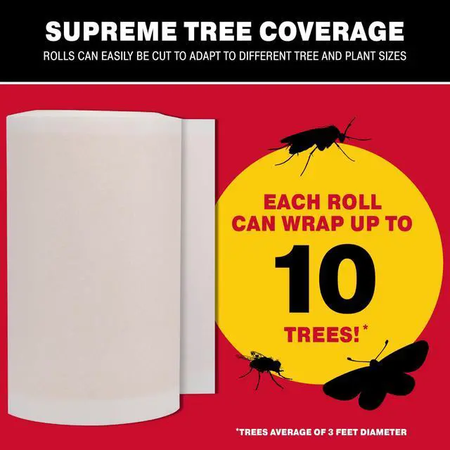 Alt view image 3 of 7 - Tree Shield Lantern Fly & Ant Traps Insect Barrier, 4 Rolls 30ft Each, Outdoor Adhesive Crawling Insect Trap to Protect Trees, Fruit & Plants, Pest Control Lawn & Garden