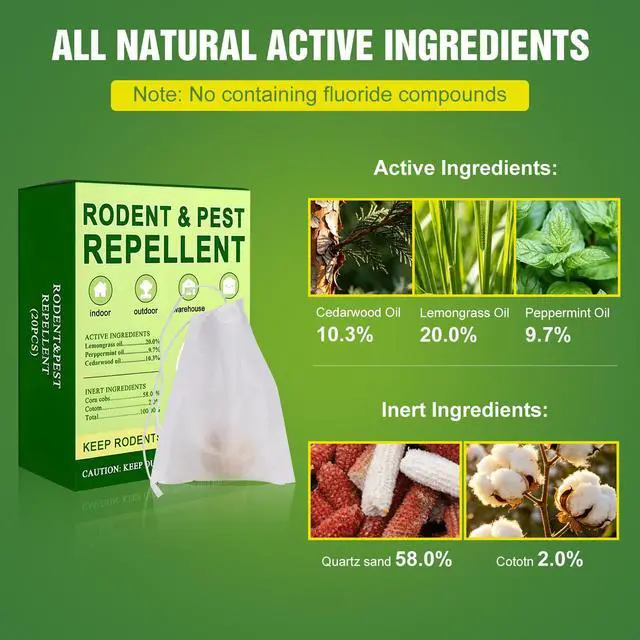 Alt view image 2 of 7 - 20 PCS Mouse Repellent Balls, Peppermint Oil Pest Control Repeller for Rodent Rat Roach Ant Squirrel Indoor & Outdoor, Natural Mice Deterrent Pet & Family Safe Alternative to Traps Mothballs & Poison