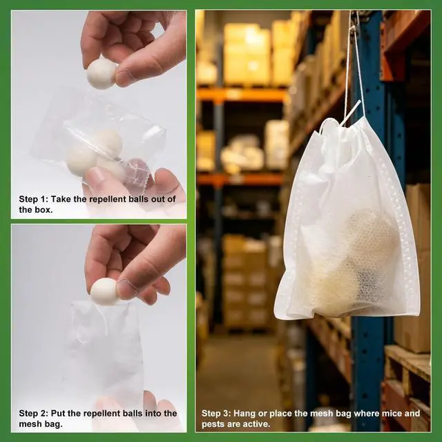 Alt view image 4 of 7 - 20 PCS Mouse Repellent Balls, Peppermint Oil Pest Control Repeller for Rodent Rat Roach Ant Squirrel Indoor & Outdoor, Natural Mice Deterrent Pet & Family Safe Alternative to Traps Mothballs & Poison