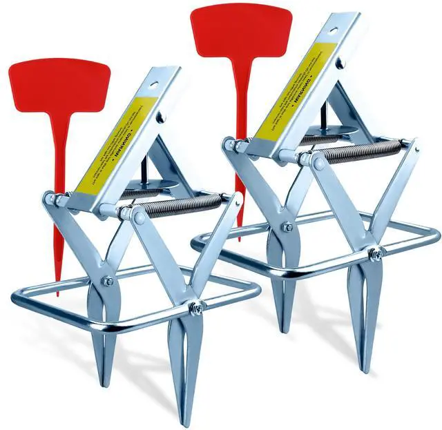 Main image of 2 Pack Mole Traps,Galvanized Steel Scissor Trap,Reusable Mole Trap Killer,Easy Set Trap for Lawns