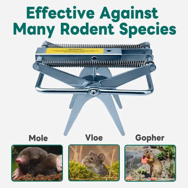 Alt view image 7 of 7 - 2 Pack Mole Traps,Galvanized Steel Scissor Trap,Reusable Mole Trap Killer,Easy Set Trap for Lawns