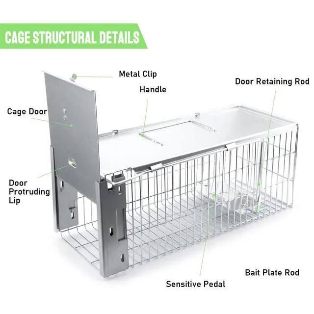 Alt view image 2 of 7 - Heavy Duty Squirrel Trap Chipmunk Trap Rat Trap and Other Similar-Size Rodents - 16.3 x 6 x 6.7