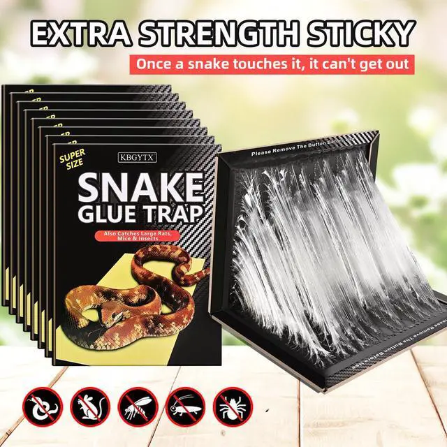 Alt view image 2 of 7 - 4 Pack 10" x 16" Large Snake Glue Traps with Enhanced Stickiness, Snake Rat Sticky Pad Board for House Indoor Outdoor, Sticky Glue Traps for Snakes, Mice, Rats, Easy to Set