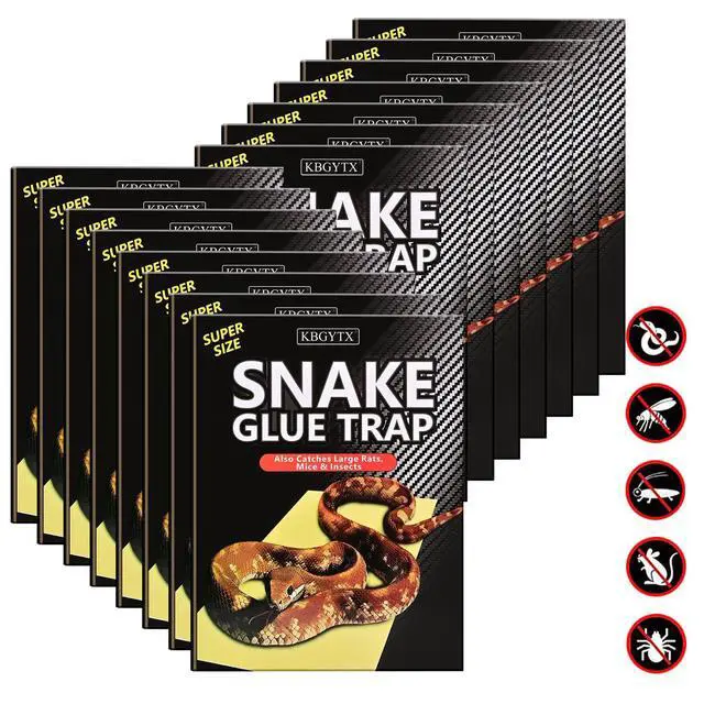 Alt view image 3 of 7 - 4 Pack 10" x 16" Large Snake Glue Traps with Enhanced Stickiness, Snake Rat Sticky Pad Board for House Indoor Outdoor, Sticky Glue Traps for Snakes, Mice, Rats, Easy to Set