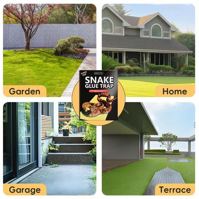 Alt view image 7 of 7 - 4 Pack 10" x 16" Large Snake Glue Traps with Enhanced Stickiness, Snake Rat Sticky Pad Board for House Indoor Outdoor, Sticky Glue Traps for Snakes, Mice, Rats, Easy to Set
