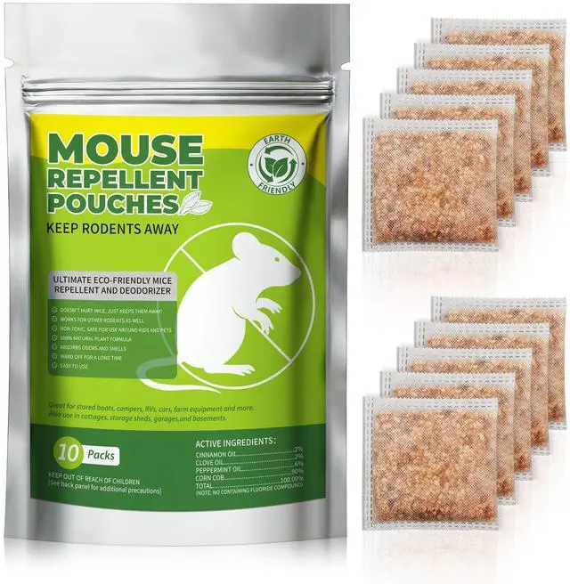 Main image of Peppermint Oil Mice Repellent Rodent Repeller, Natural Pest Control for Rats Squirrels Insects, Indoor Outdoor Mouse Deterrent, Pet & Family Safe Alternative to Traps & Poison