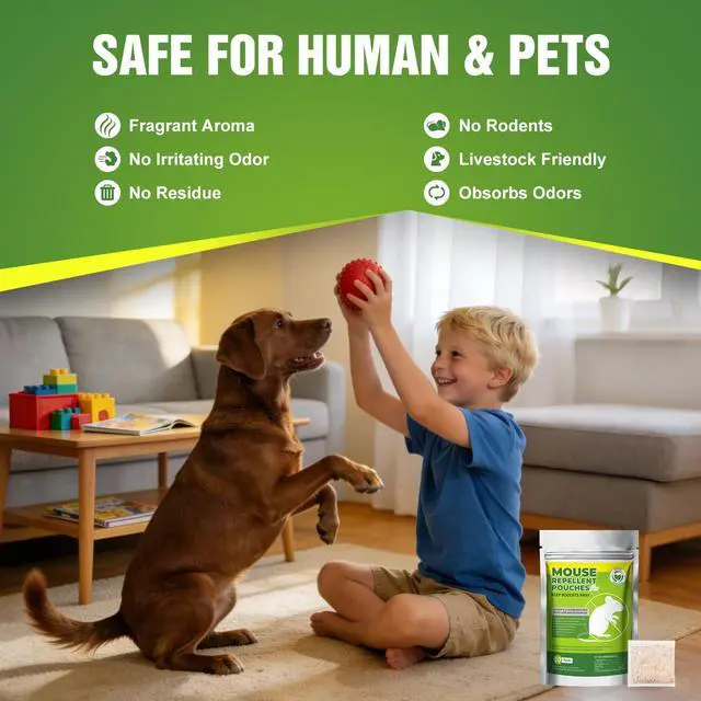 Alt view image 6 of 7 - Peppermint Oil Mice Repellent Rodent Repeller, Natural Pest Control for Rats Squirrels Insects, Indoor Outdoor Mouse Deterrent, Pet & Family Safe Alternative to Traps & Poison