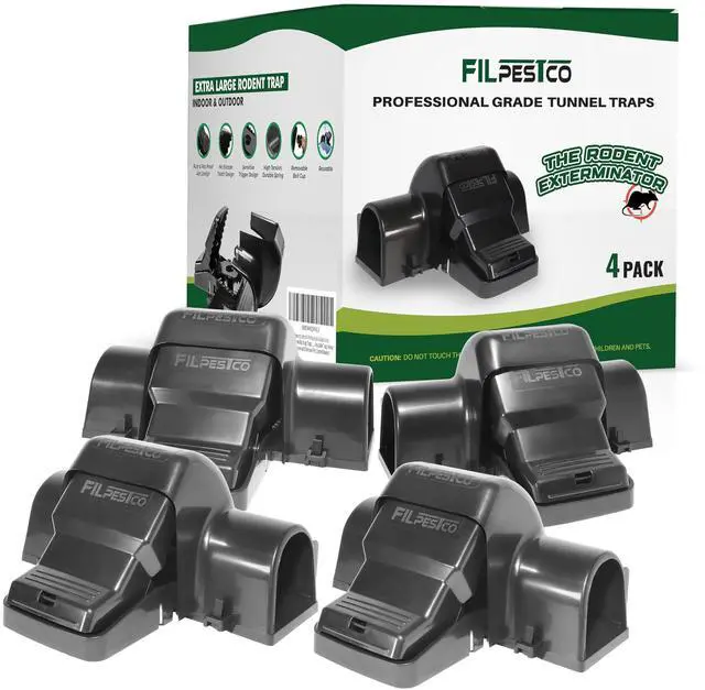 Main image of Large Rats Traps, Mouse Traps, Tunnel Snap Trap, 4 Count