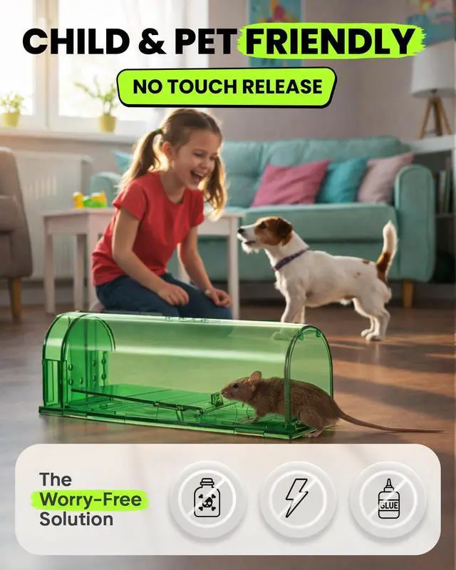 Alt view image 2 of 7 - Mouse Humane No Kill Mouse Traps Live Catch & Release - 2 Pack