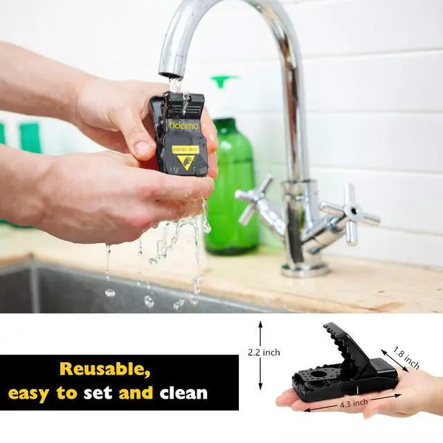 Alt view image 4 of 6 - Mouse Trap, Mouse Traps That Work Small Mice Trap Outdoor Indoor Best Snap Traps for Mouse/Mice Safe and Reusable 6 Pack Quick Kill Mice Traps