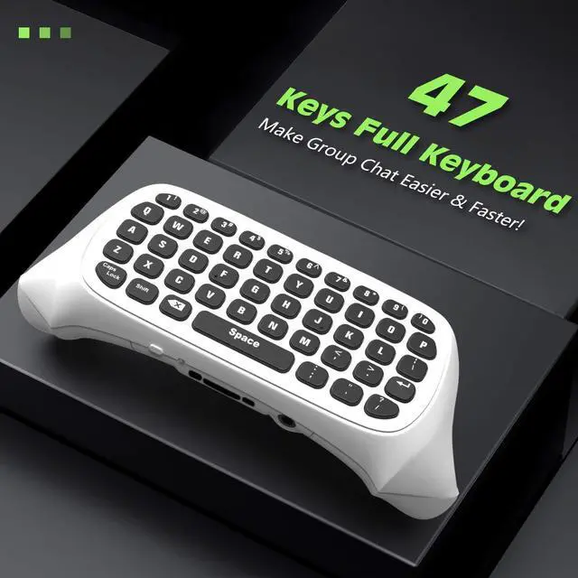 Alt view image 5 of 7 - Green Backlight Keyboard for Xbox Gaming Controller, White