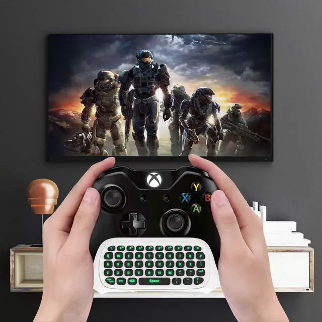 Alt view image 7 of 7 - Green Backlight Keyboard for Xbox Gaming Controller, White