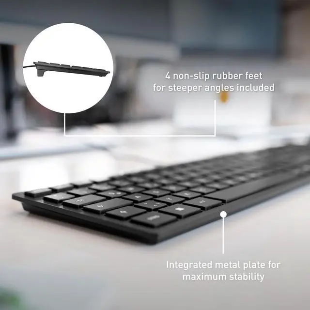 Alt view image 5 of 6 - Slim Keyboard - USB Interface - English (US) - SX Keyswitch (Black)