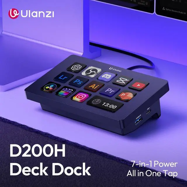 Alt view image 2 of 7 - Stream Controller & USB C Docking Station with Stand Base
