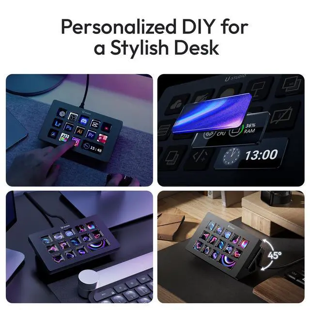 Alt view image 6 of 7 - Stream Controller & USB C Docking Station with Stand Base