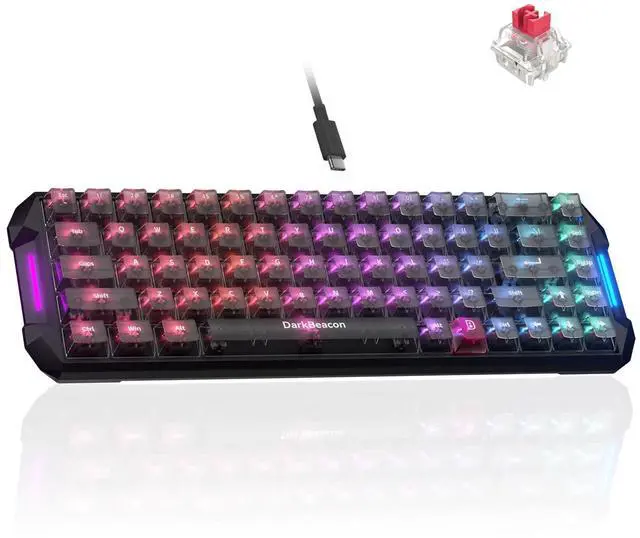 Main image of HE Gaming Keyboard 65%, Hall Effect Magnetic Switch, AI-Powered Software, Wired Mechanical Keyboard with 0.01mm Fast Trigger, Adjustable Actuation, 8000Hz, Hot-Swap, RGB Backlit