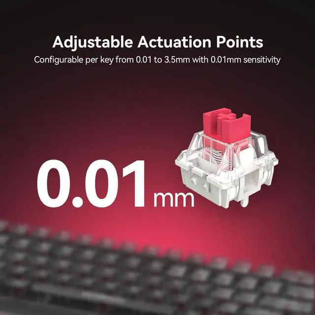 Alt view image 4 of 7 - HE Gaming Keyboard 65%, Hall Effect Magnetic Switch, AI-Powered Software, Wired Mechanical Keyboard with 0.01mm Fast Trigger, Adjustable Actuation, 8000Hz, Hot-Swap, RGB Backlit