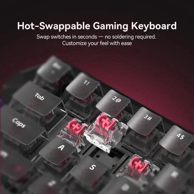 Alt view image 7 of 7 - HE Gaming Keyboard 65%, Hall Effect Magnetic Switch, AI-Powered Software, Wired Mechanical Keyboard with 0.01mm Fast Trigger, Adjustable Actuation, 8000Hz, Hot-Swap, RGB Backlit