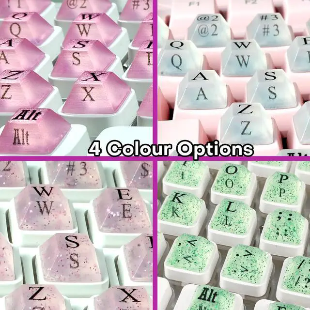 Alt view image 5 of 6 - Adhesive PC Keyboard Keys for Long Nails Typing and Gaming, Anti-Damage Symbolic and Alphanumeric Keys for Nail-Art (Sparkly Green)