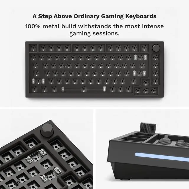 Alt view image 3 of 7 - Gaming GMMK PRO 75% Barebones Black (Frame Only) - Modular Mechanical Gaming Keyboard, TKL Size (75%), 3.3lb Frame, RGB, Fully Customisable, 5-Pin Switch Support