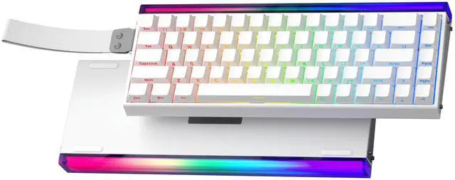 Main image of HE Wired Gaming Keyboard, Hall Effect Keyboard with Magnetic Switch, Rapid Trigger Mode, 8KHz Polling Rate, PBT Keycaps, RGB Lightbox&Backlit, 65% White Small Keyboards for Gamer/PC