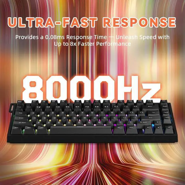 Alt view image 4 of 7 - Rapid Trigger Wired RGB Mechanical Gaming Keyboard-Black