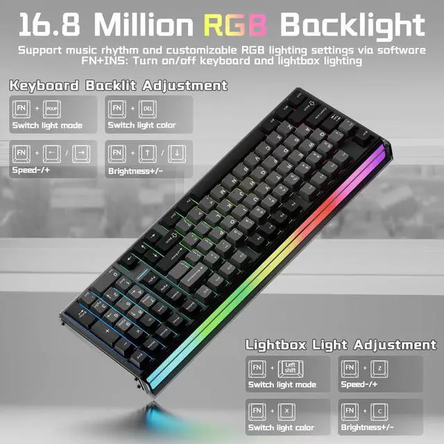 Alt view image 3 of 7 - Gaming Keyboard, Hall Effect Keyboard with Rapid Trigger Mode, Hot Swappable Magnetic Switch Keyboard with Number Pad, Web Driver,RGB Backlit Mechanical Keyboard for Office PC Gamer