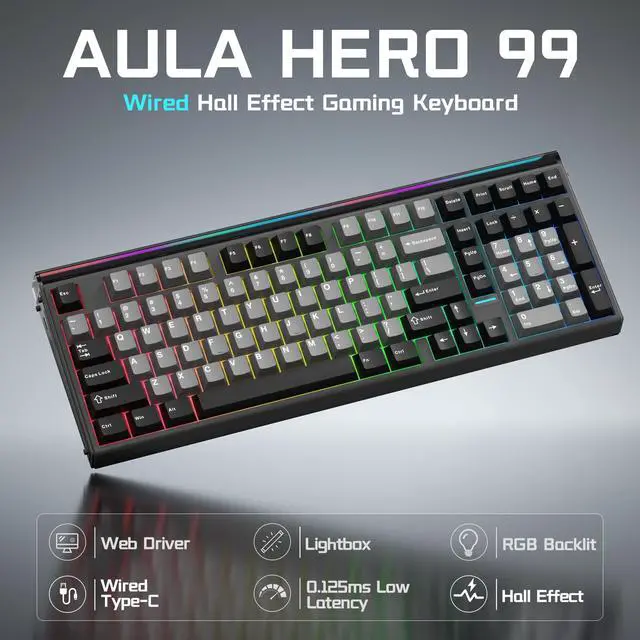 Alt view image 2 of 7 - Gaming Keyboard, Hall Effect Keyboard with Rapid Trigger Mode, Hot Swappable Magnetic Switch Keyboard with Number Pad, Web Driver,RGB Backlit Mechanical Keyboard for Office PC Gamer