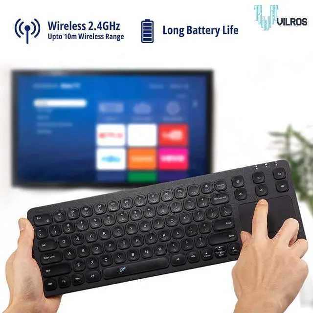 Alt view image 6 of 7 - Wireless & Wired Touch Keyboard with Built-in Touchpad- USB Wired + 2.4G Wireless Keyboard Compatible with Raspberry Pi