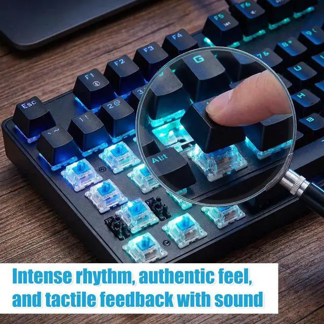 Alt view image 5 of 7 - Blue Mechanical Keyboard Switches, 3-Pin Pre-Lubricated Clicky Key Switches for Gaming Keyboards, DIY 3D Prints & Fidget Clicker, with Switch Puller and Cleaning Brush