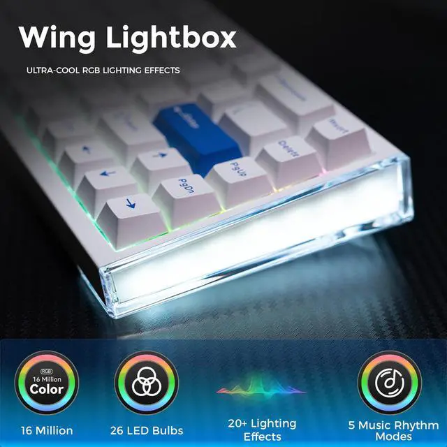 Alt view image 5 of 7 - Hall Effect Magnetic Switch Gaming Keyboard with 8000Hz Polling Rate,Rapid Trigger,Adjustable Actuation,0.1ms Latency,SOCD,Gasket Mount,PBT keaycaps,Hot swappable,RGB Light