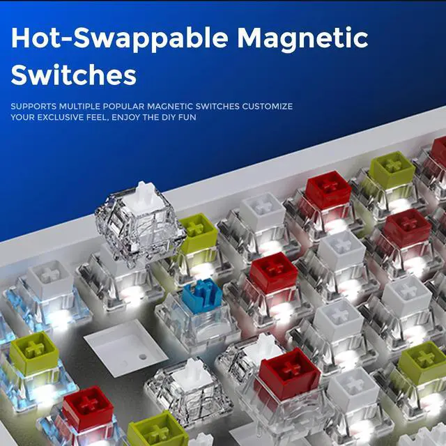 Alt view image 6 of 7 - Hall Effect Magnetic Switch Gaming Keyboard with 8000Hz Polling Rate,Rapid Trigger,Adjustable Actuation,0.1ms Latency,SOCD,Gasket Mount,PBT keaycaps,Hot swappable,RGB Light