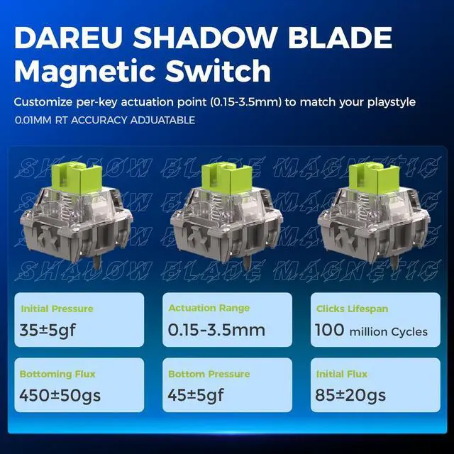 Alt view image 7 of 7 - Hall Effect Magnetic Switch Gaming Keyboard with 8000Hz Polling Rate,Rapid Trigger,Adjustable Actuation,0.1ms Latency,SOCD,Gasket Mount,PBT keaycaps,Hot swappable,RGB Light