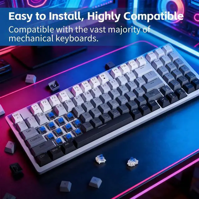 Alt view image 4 of 7 - Keyboard Switches, 3 Pin Dustproof Mechanical Keyboard Switches, Clicky, Accurate Typing, Keyboard Clicker for Gaming, Typing, DIY Custom Keyboards & Clickers for 3D Prints (Blue)