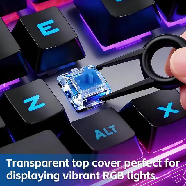 Alt view image 6 of 7 - Keyboard Switches, 3 Pin Dustproof Mechanical Keyboard Switches, Clicky, Accurate Typing, Keyboard Clicker for Gaming, Typing, DIY Custom Keyboards & Clickers for 3D Prints (Blue)