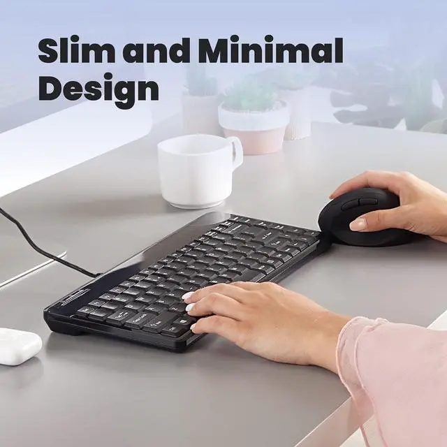 Alt view image 4 of 7 - Wired USB Mini Keyboard, Black, US English Layout